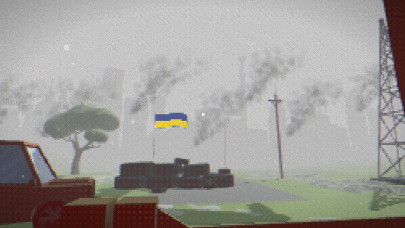 Virtual multiplayer garden set in Kyiv, Ukraine that shows the user a blissful experience surrounded by war and terror. 